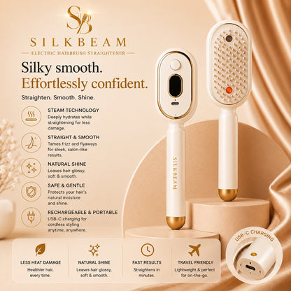 SilkBeam - Electric Hairbrush Straightener