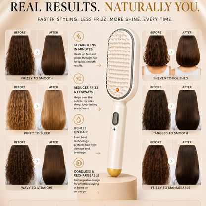 SilkBeam - Electric Hairbrush Straightener
